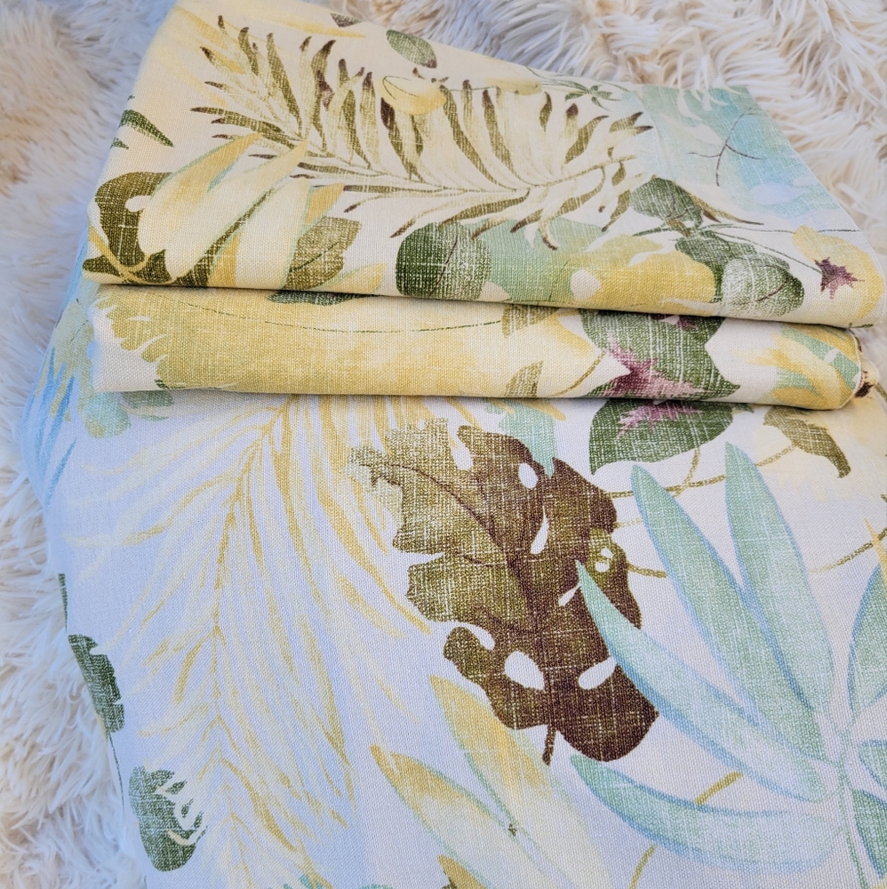 LEGACY Queen Duvet & shams green yellow palm leaf cotton Bedding Neiman … - Picture 10 of 16